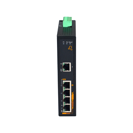 5-Port Industrial Gigabit PoE+ Ethernet Switch | 4 ETH + 1 ETH